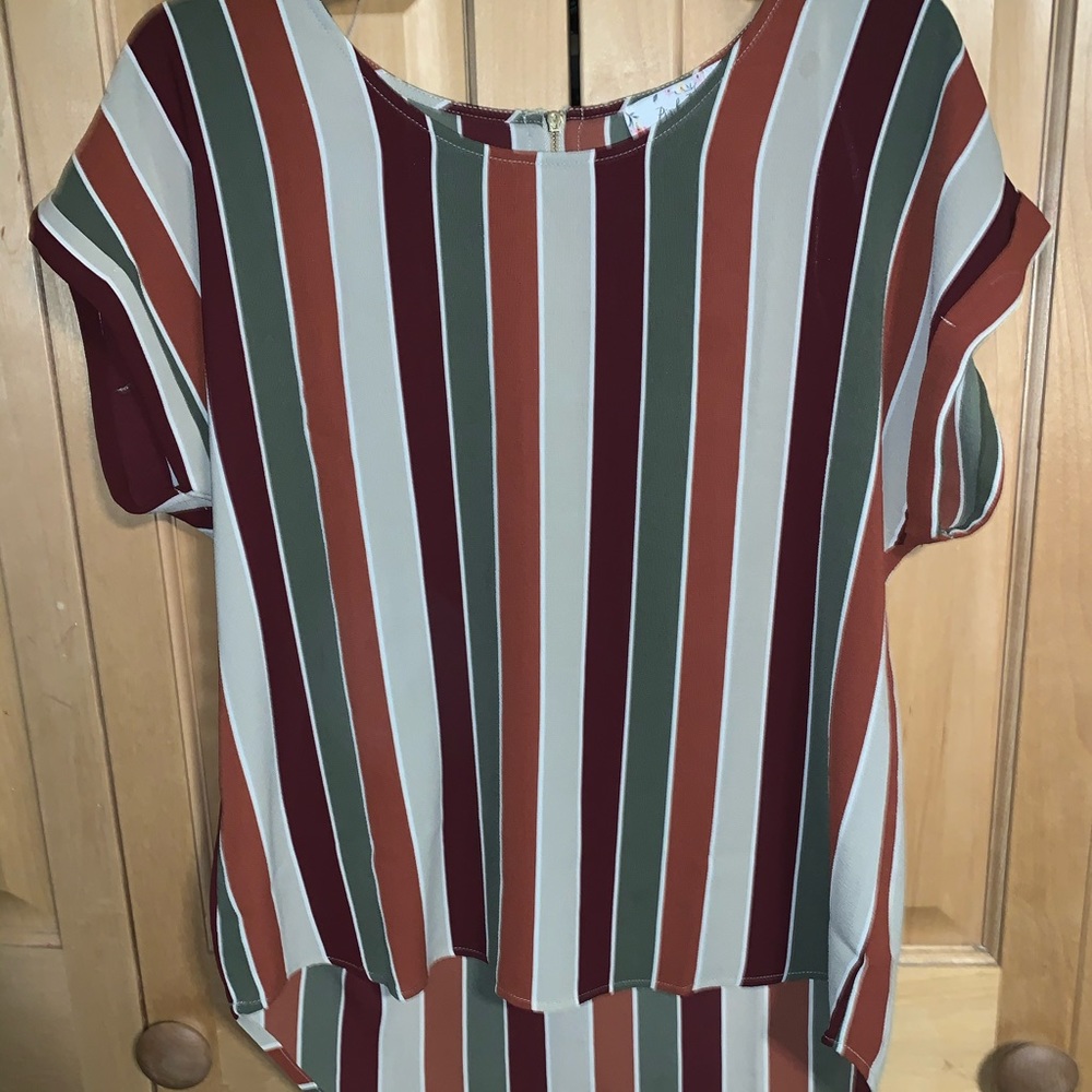 Never worn colorful striped tee shirt